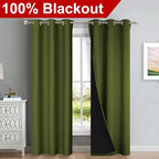 NICETOWN Blackout Curtains 84 inches Long, 2 Pieces, Olive Green, Full Light - Image 2