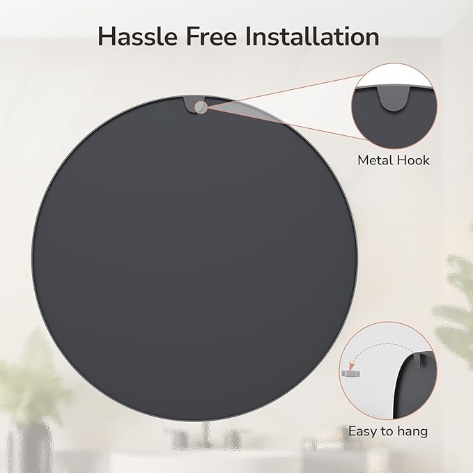 USHOWER Bathroom Mirrors for Over Sink, 36 Inch Circle Mirror - Image 5