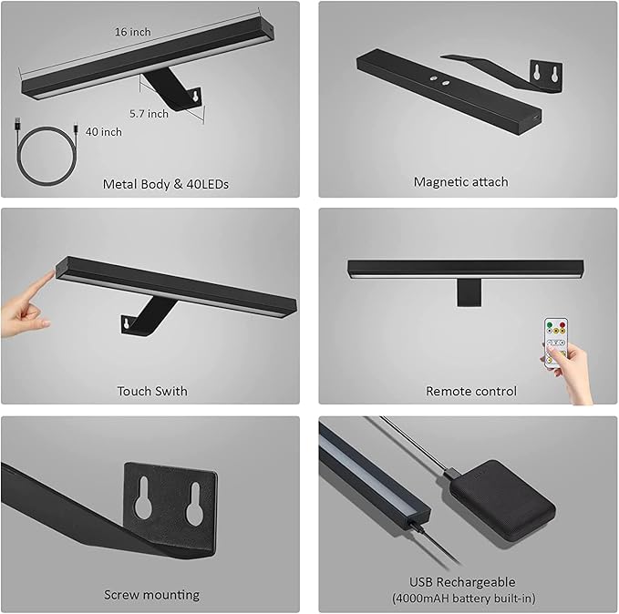 MIOBLUE Wireless Picture Lights, Rechargeable Battery Art Display Light - Image 3