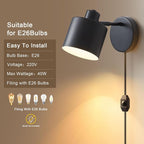LIGHTESS Plug in Wall Sconces Set of 2 - Image 3