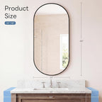 Sweetcrispy 24" x 48" Black Bathroom Mirror - Image 3
