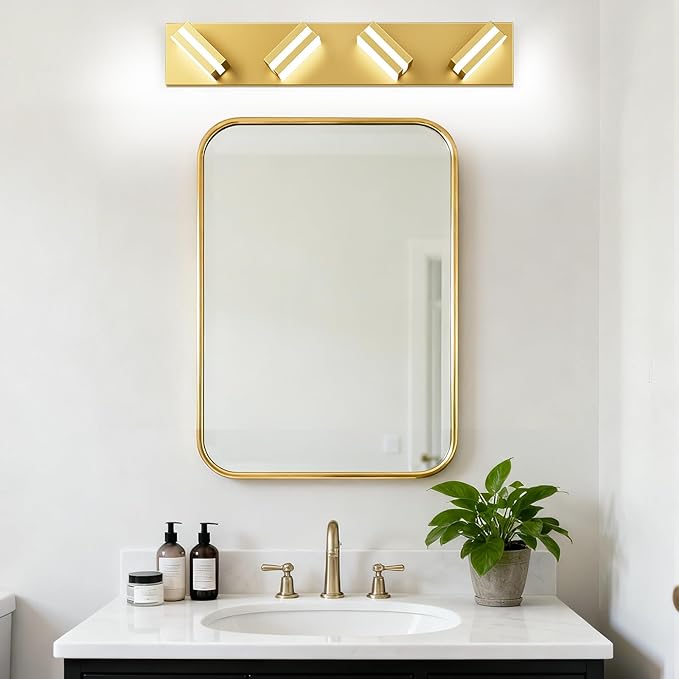 IZORRO LED Modern Bathroom Lights Fixtures, Brushed Glod Acrylic Wall Lighting - Image 7