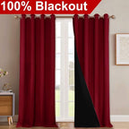 NICETOWN 100% Blackout Blinds, Burgundy Red, Laundry Room Decor Window - Image 2