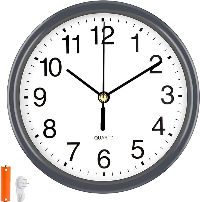 Silent Wall Clock Non Ticking, 6 Inch Wall Clocks Battery Operated, Small by EternaHora
