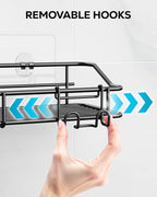 Nieifi Shower Caddy Shelf with Hooks Storage Rack Organizer Adhesive Stainless - Image 4