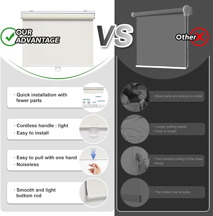 Customize Cordless Roller Shades Blackout Blinds - Image 4