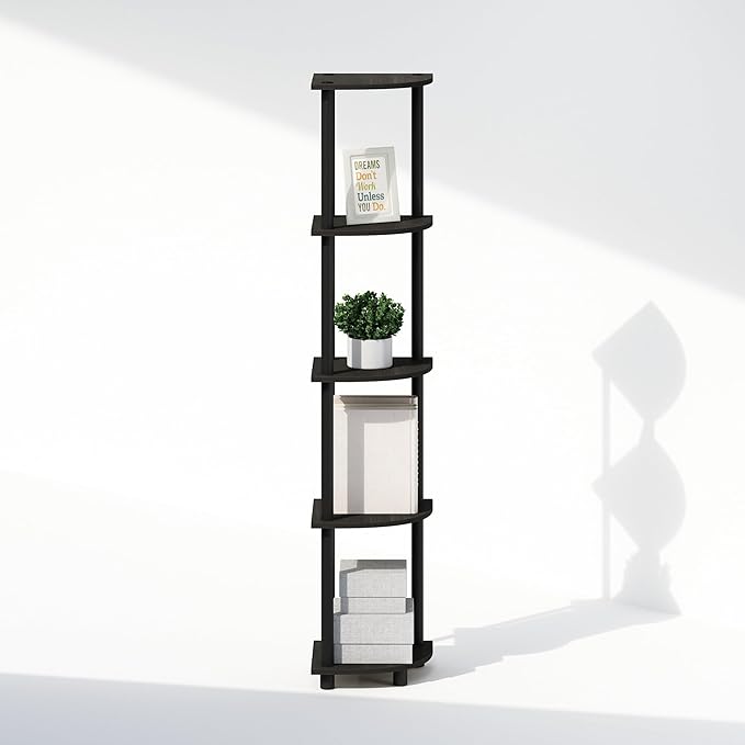 Furinno Turn-N-Tube Storage Shelves, 5-Tier Book Shelf, Corner Shelf, Toolless - Image 8