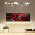 JALL 16" Large Digital Wall Mount Clock, Count Down Timer, Big LED, Temperature - Image 7
