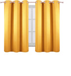 LEMOMO Yellow Blackout Curtains 42 x 54 Inch Length Set of 2 Panels Grommet - Image 2
