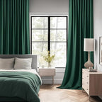 MIULEE Christmas Hunter Green Back Tab Blackout Curtain 96 Inch Long 2 Panels - Image 2