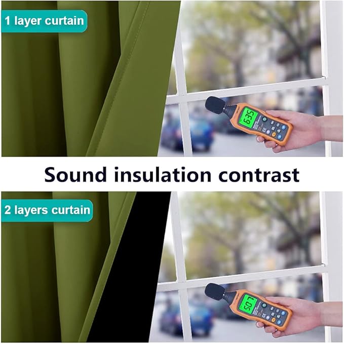 NICETOWN 100% Blackout Curtain Panels, Thermal Insulated Black Liner Curtains - Image 4