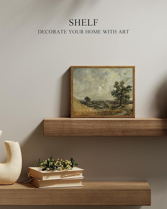InSimSea Framed Canvas Wall Art, Vintage Landscape Painting, Rustic Nature - Image 2