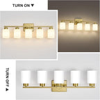 FonmYim Brushed Gold Bathroom Light Fixtures, 5-Light Modern Vanity Light Over - Image 7