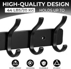 Dntorx Coat Rack Wall Mount, 1 Pack Coat Hooks Hanger Wall Double Hook Rack - Image 3