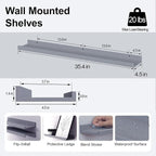 Floating Shelves for Wall Decor, Long Wall Mounted Storage Shelf for Bedroom - Image 3