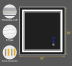 36"x32" LED Bathroom Mirror - Image 8