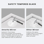 Amorho Bathroom Mirror, 50x36 Inch White Framed Bathroom Mirrors - Image 3