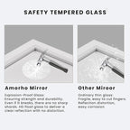 Amorho Bathroom Mirror, 48x35 Inch White Thick Metal Framed Wall Mirrors - Image 4
