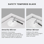 Amorho Bathroom Mirror, 55x32 Inch White Thick Metal Framed Wall Mirrors - Image 4