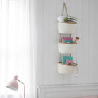 TeoKJ Over the Door Hanging Basket, 3-Tier Woven Cotton Wall-Mounted Storage - Image 5