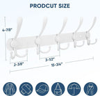 TICONN Wall Mounted Coat Rack, Five Heavy Duty Tri Hooks All Metal Construction - Image 2