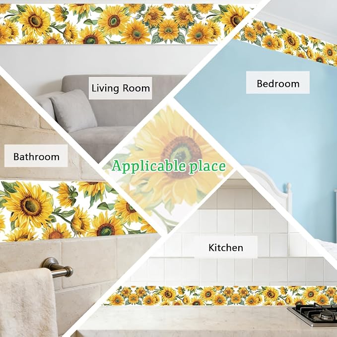 Sunflower Wall Border Wallpaper Border Decal Peel and Stick 19.7 x 4 Inch - Image 7