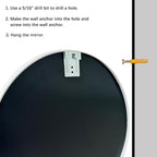 Sunniry White Round Mirror 30 inch, Large Round Mirror, Bathroom Mirror Matte - Image 7