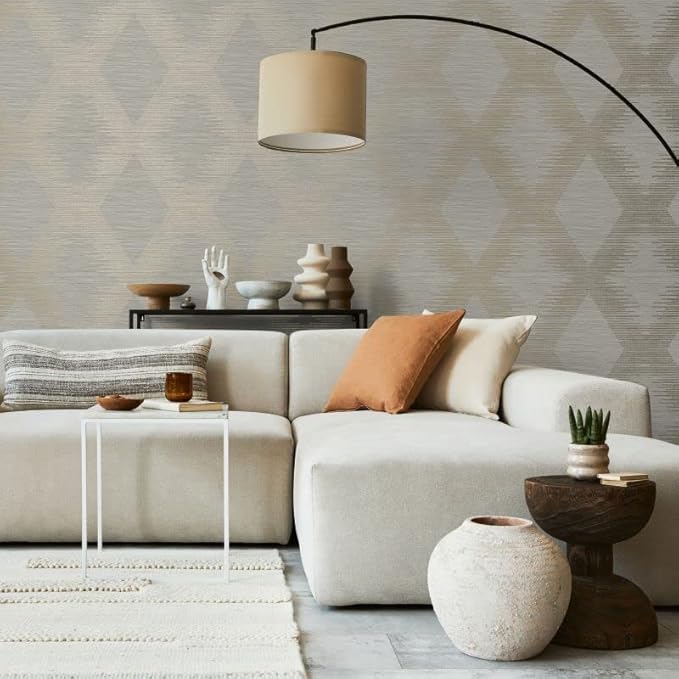 Superfresco Easy Serenity Geo Neutral and Gold Wallpaper - Image 2