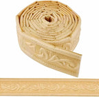 CRASPIRE 88.9x1.69in Peel Stick Foam Crown Molding Baseboard Trim Yellow Self by CRASPIRE