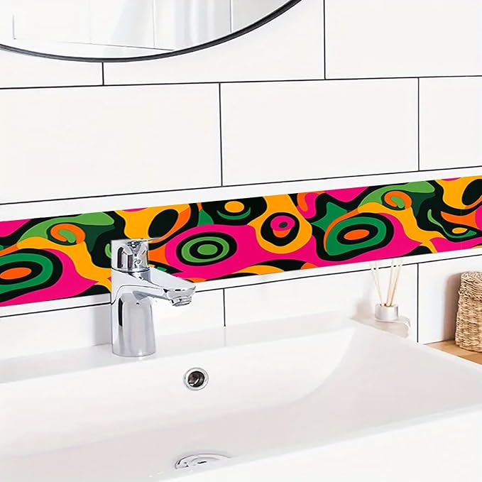 HOMETITUTE Wallpaper Border Peel and Stick Wall Border Colorful Pop Art - Image 2