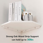 Corner Wall Shelf, Solid Oak Wood White Floating Corner Shelf Organizer - Image 6