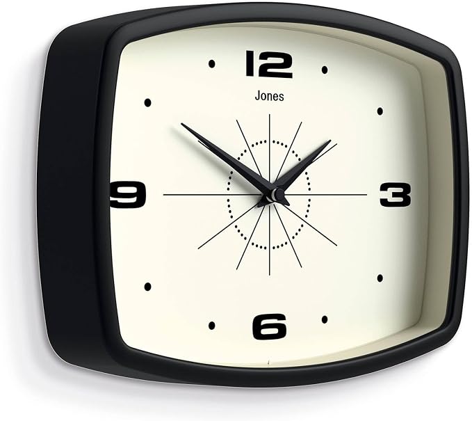 JONES CLOCKS® Movie wall Clock | Retro Rectangular Clock | 10 inch | Black | - Image 2