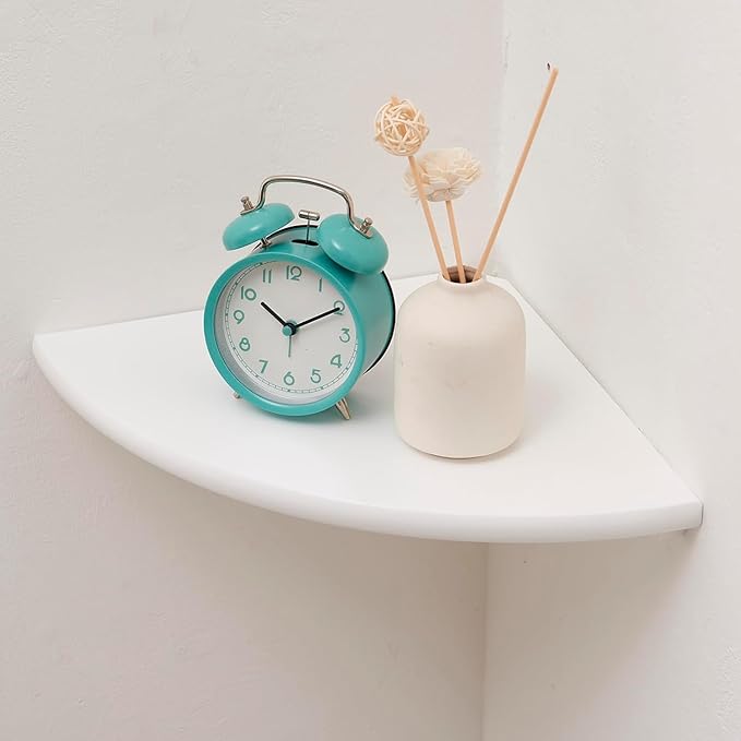 Corner Shelf, Solid Oak Wood Floating Corner Shelf Wall Mount Round End by Coamily