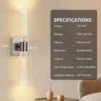 Modern Wall Sconces Set of Two in Brushed Nickel Finish 18 Inch 3000K-6000K Led - Image 7
