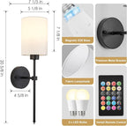 Battery Operated Wall Sconces Set of Two, Wireless Rechargeable Wall Light - Image 7