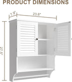 ChooChoo Medicine Cabinet, Bathroom Wall Cabinet, 2 Doors Over The Toilet Space - Image 3