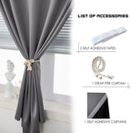 AJAZZ 100% Blackout Stick Curtain Portable Blackout Curtains Adhesive Curtains - Image 4