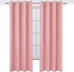 LEMOMO Blackout Curtains 52 x 120 Inch Long Pink Curtains Set of 2 Panels Room - Image 2