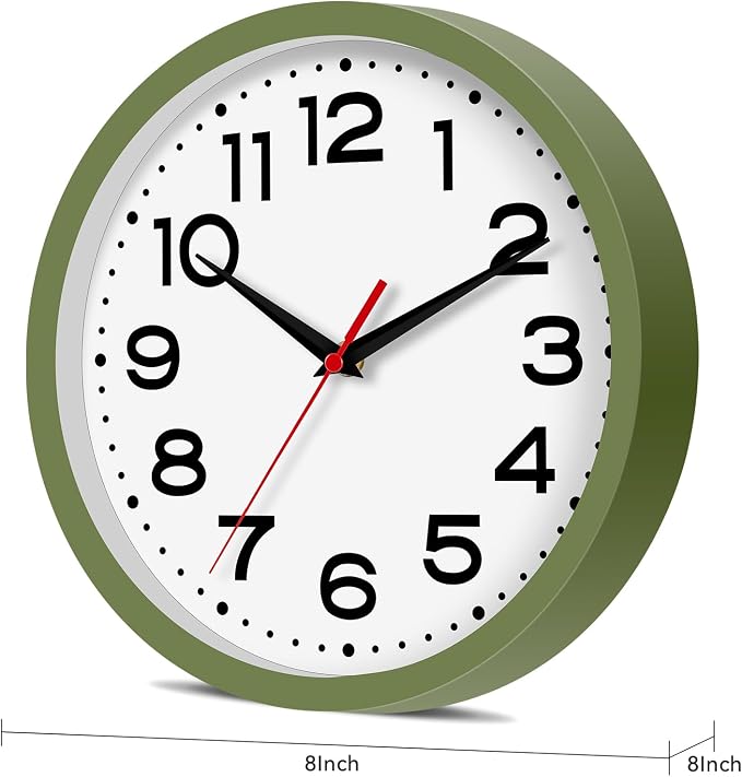 Roymnie Wall Clock Silent Non-Ticking Modern Clock Battery Operated 8 Inch - Image 9