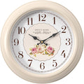 Abdurey Sweet French Rose Style Wall Clock, Battery Operated Silent, Creamy by Abdurey