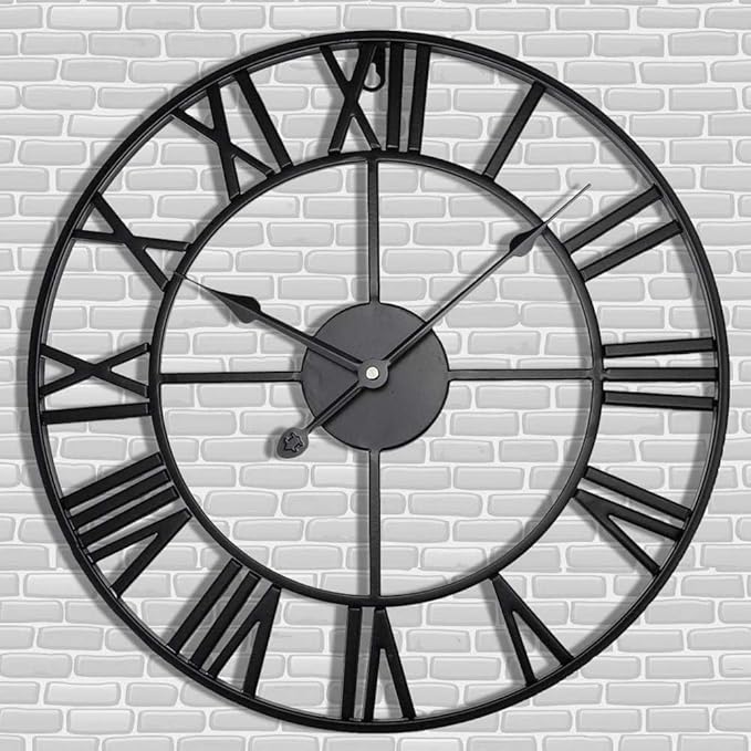 Antique Tower 30 inch Large Roman Numeral Wall Clock, Indoor Outdoor Patio by Letmaliy