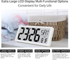 TXL 14.2" Large Digital Day Wall Clock, Custom 8 Languages Calendar, Count - Image 5