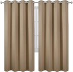 LEMOMO Blackout Curtains 66 x 72 Inch Long Natural Curtains Set of 2 Panels - Image 2
