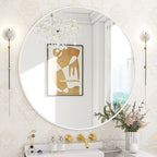 BEAUTYPEAK 30 Inch Round Mirror, Metal Frame Circle Mirror, Wall Mounted by BEAUTYPEAK