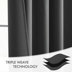 MIULEE Back Tab Grey Blackout Curtains 90 Inch Long 2 Panels Set - Image 7
