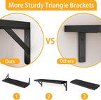 Fixwal Floating Shelves for Wall, Wood Wall Mounted Shelves for Bedroom - Image 4
