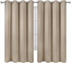 LEMOMO Khaki Blackout Curtains 52 x 63 Inch Length/Set of 2 Curtain - Image 2