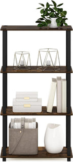 Furinno TURN-S-TUBE Storage Shelves, 4-Tier Book Shelf, Corner Shelf, Toolless - Image 4