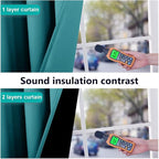 NICETOWN Peacock Teal 100% Blackout Lined Curtains, 2 Thick Layers Completely - Image 3