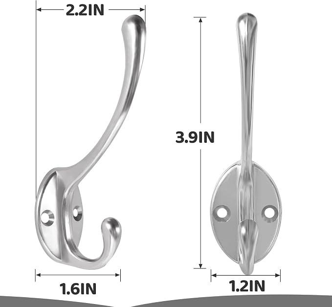 Wall Hooks for Hanging, 20-Pcs Heavy Duty Metal Coat Hooks, for Living Room - Image 6